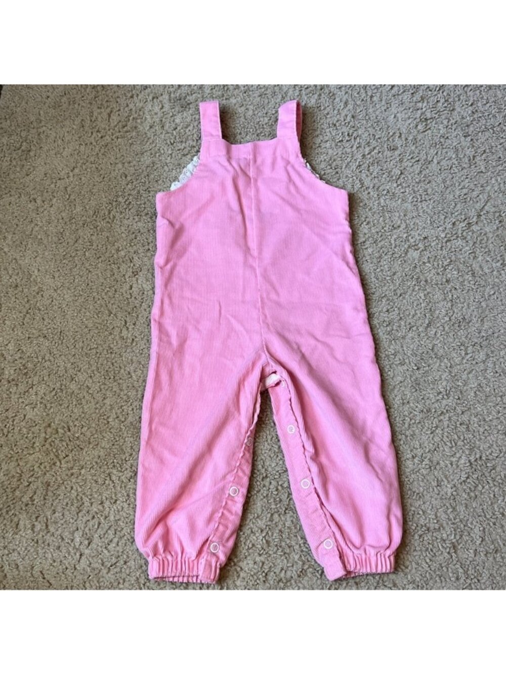 Vintage 80s Buster Brown 18m Baby Toddler Girl Pink Corduroy Overalls Clown ABC - Picture 5 of 10